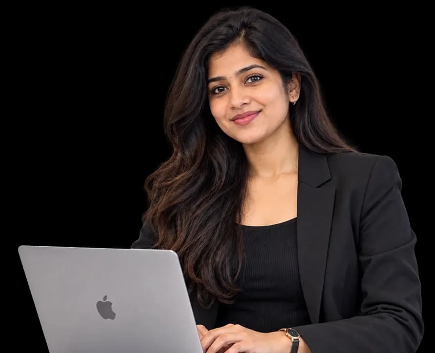 Woman working on a laptop