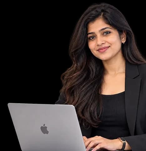 Woman working on a laptop