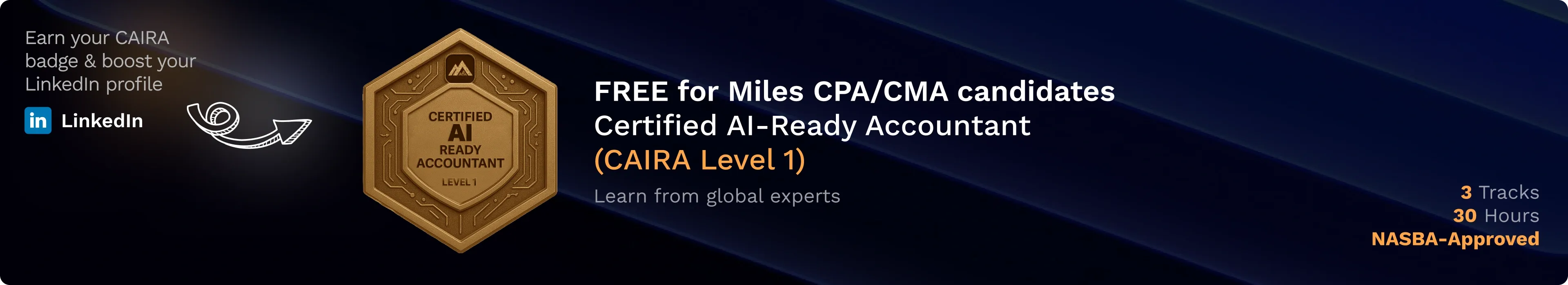 CAIRA Certification - FREE for Miles CPA/CMA candidates