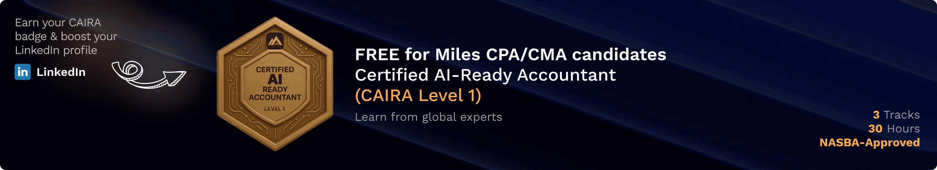 CAIRA Certification - FREE for Miles CPA/CMA candidates