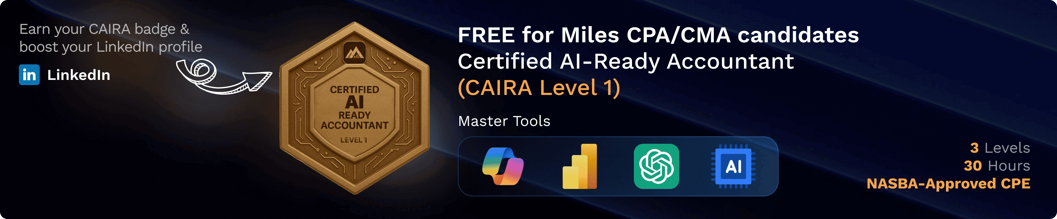 CAIRA Certification - FREE for Miles CPA/CMA candidates