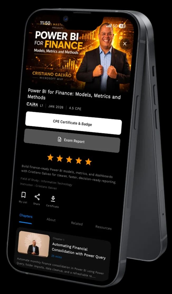 Miles app — Power BI for Finance masterclass