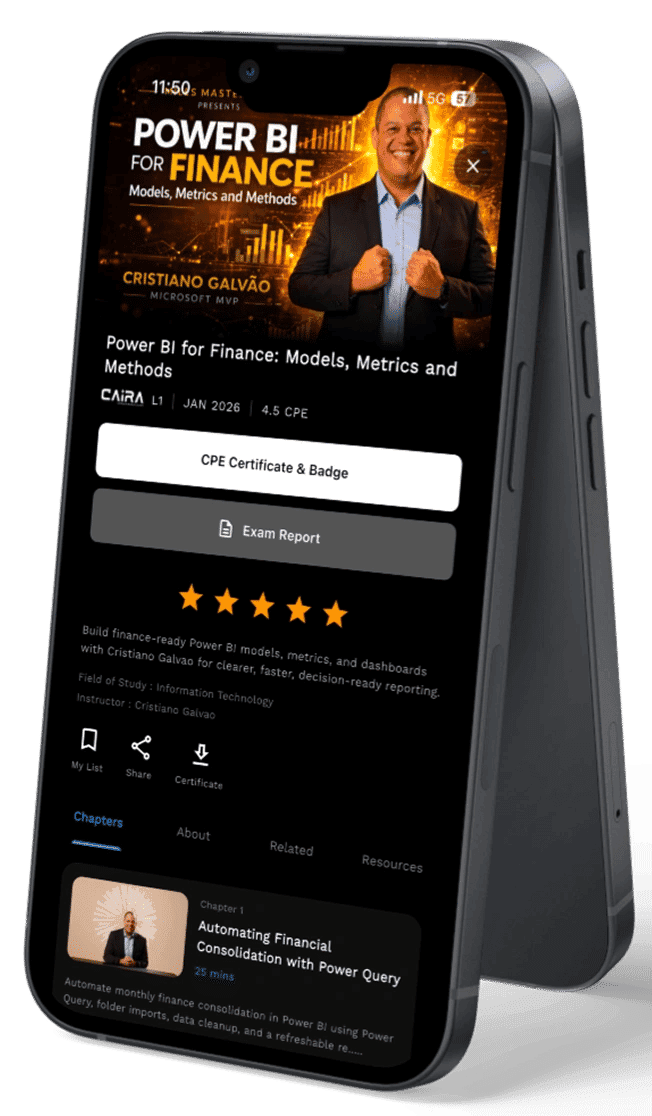Miles app — Power BI for Finance masterclass